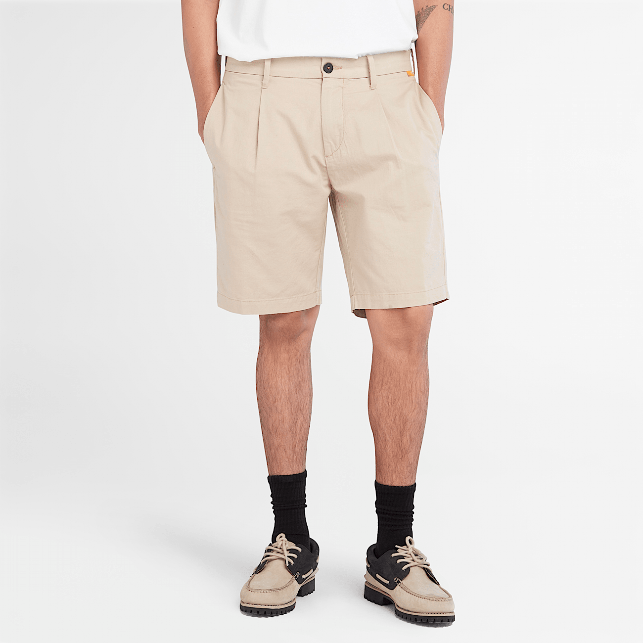 Pantalones cortos beige hombre deals