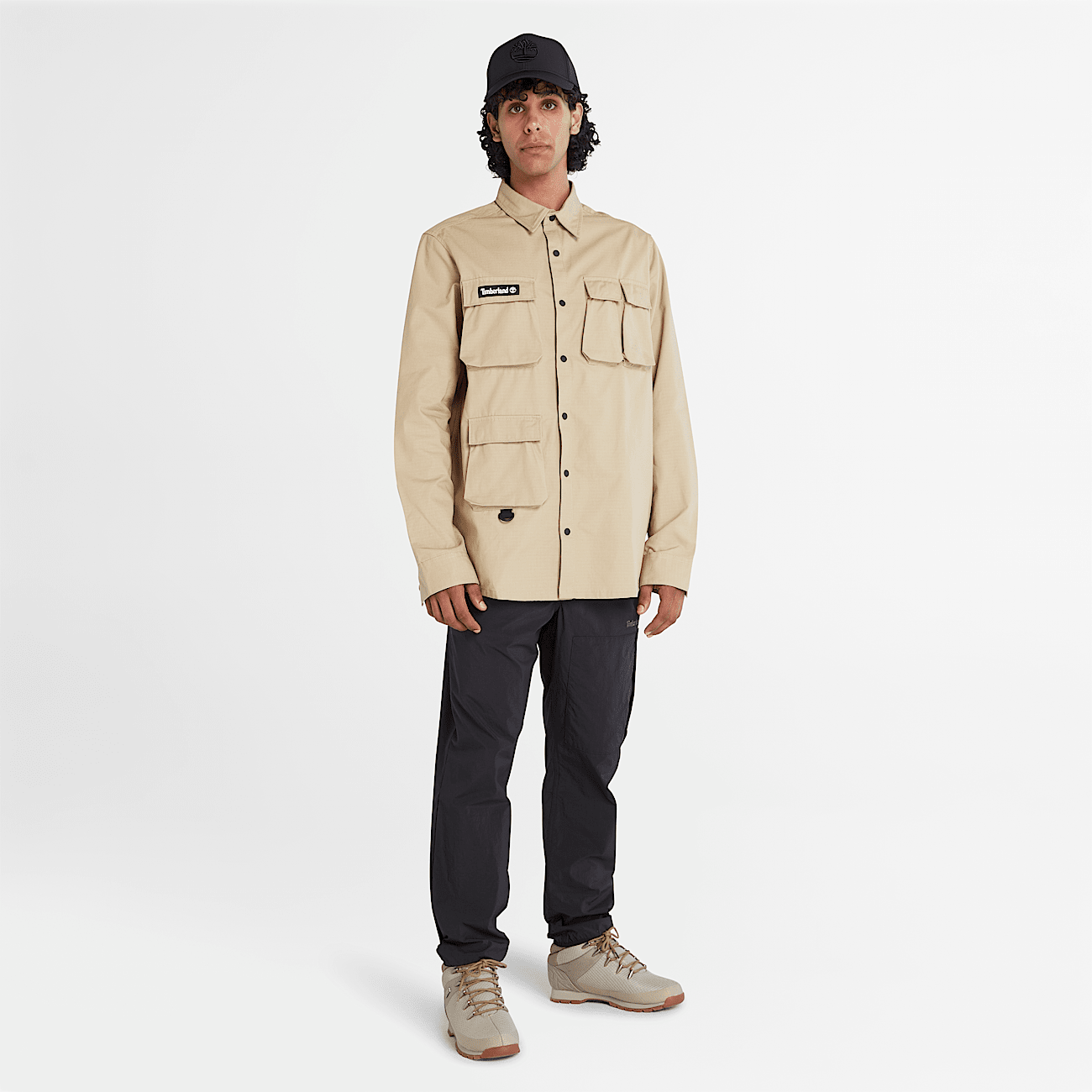 Utility Overshirt for Men in Beige