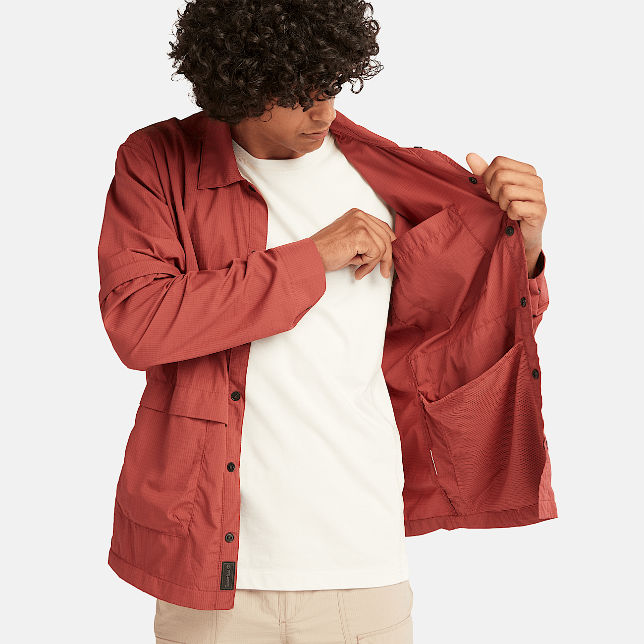 Surchemise 2 en 1 a traitement deperlant durable pour homme en rouge