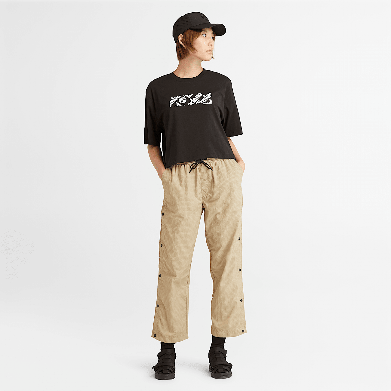 Beige tracksuit bottoms top