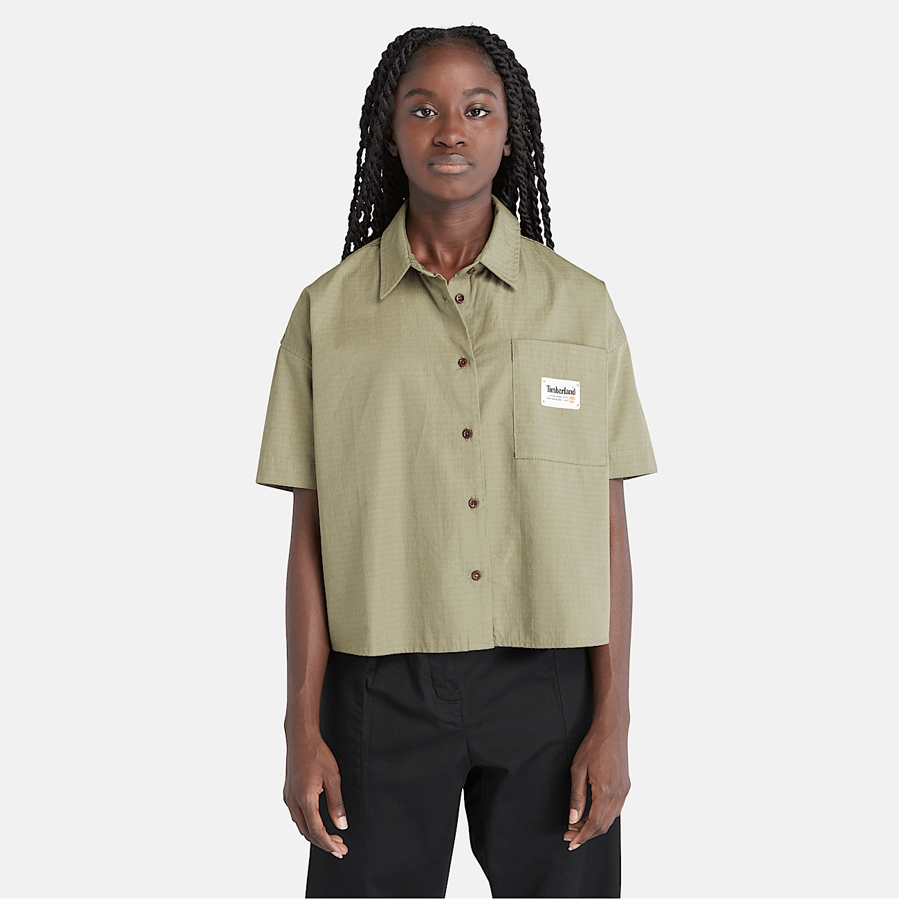 Short Sleeve Shop Shirt for Women in Green
