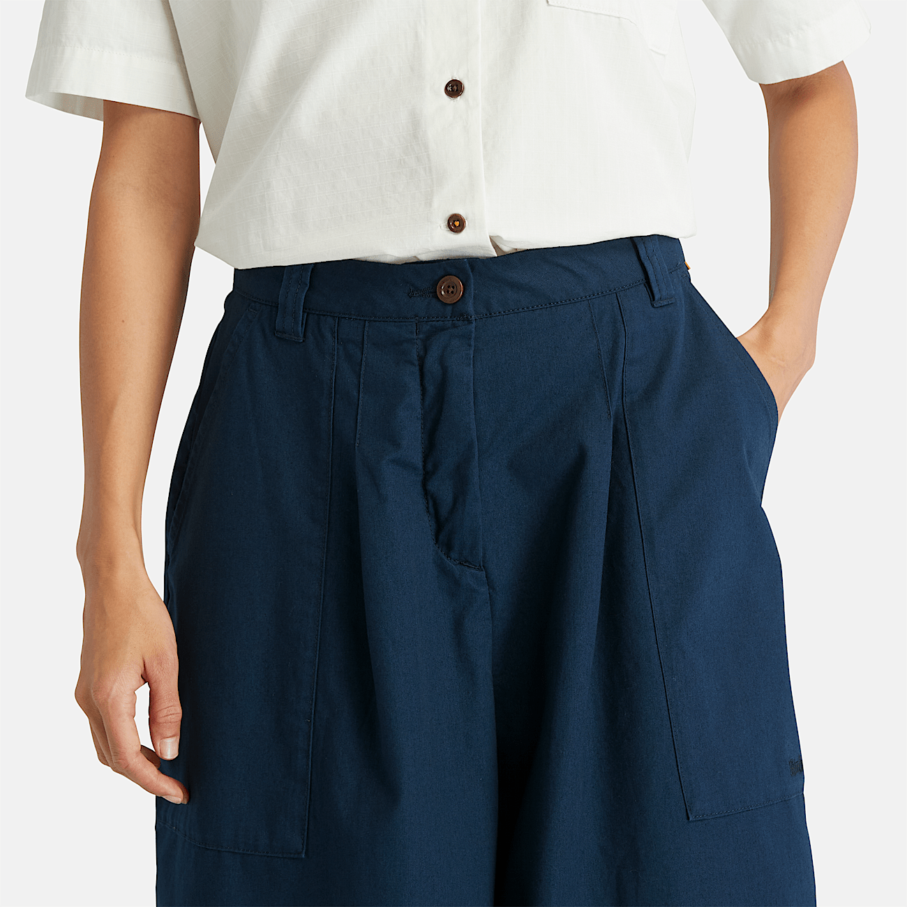 Jupe culotte style utilitaire pour femme en bleu marine