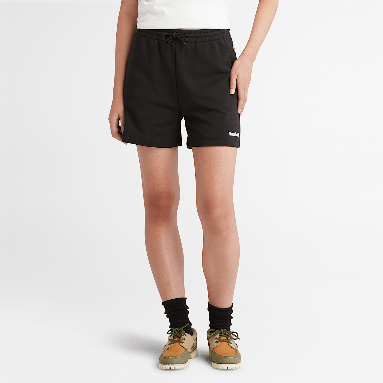 Womens black sweat shorts online