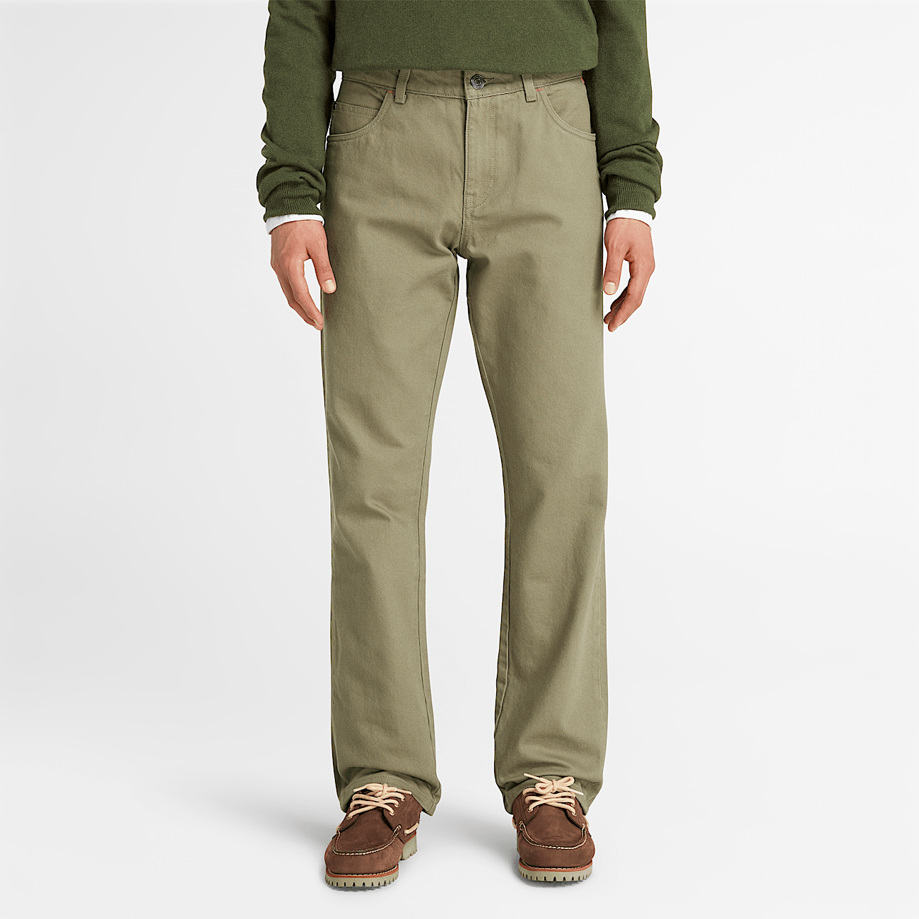 Sandown 5 Pocket Straight Trousers for Men in Green