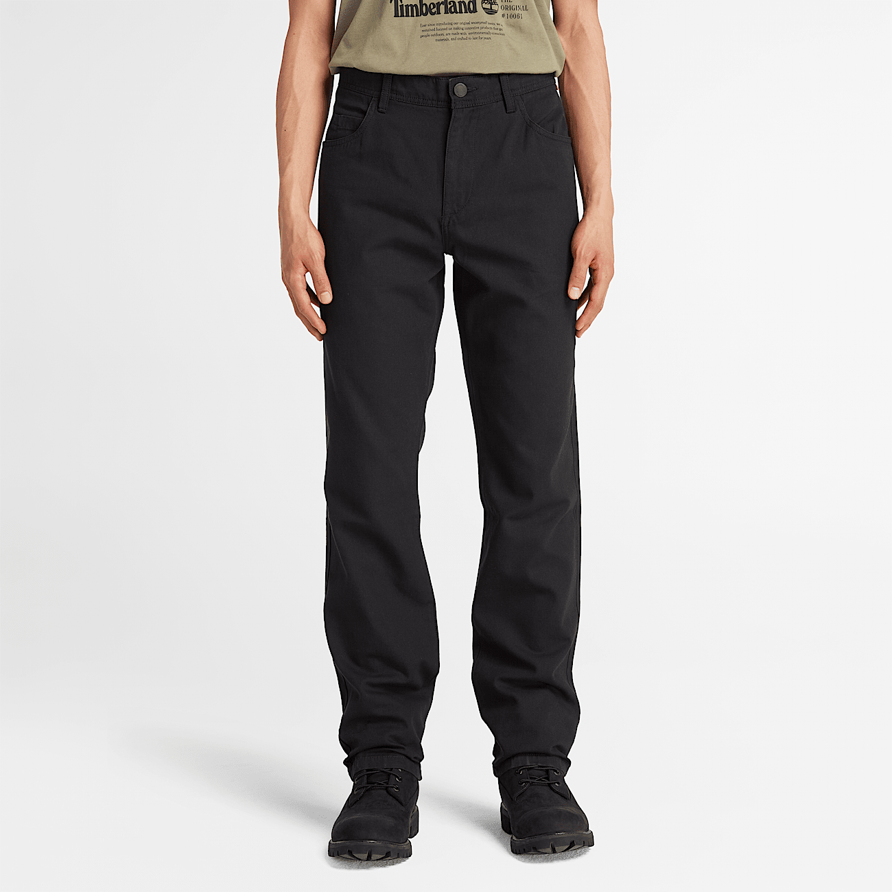 Pantalon cinq poches en toile Littleton pour homme en noir