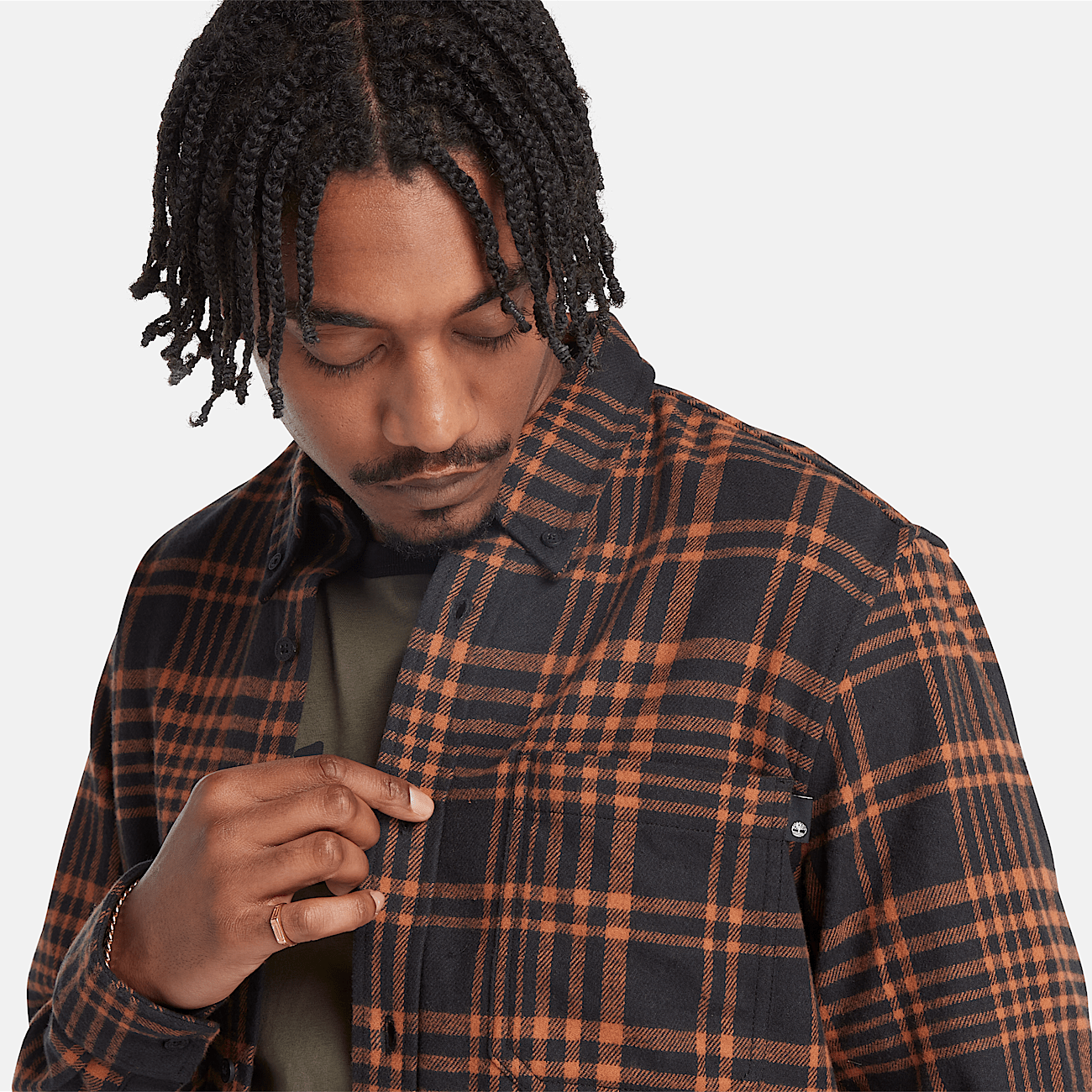 Camicia a Quadri in Flanella Pesante da Uomo in colore nero