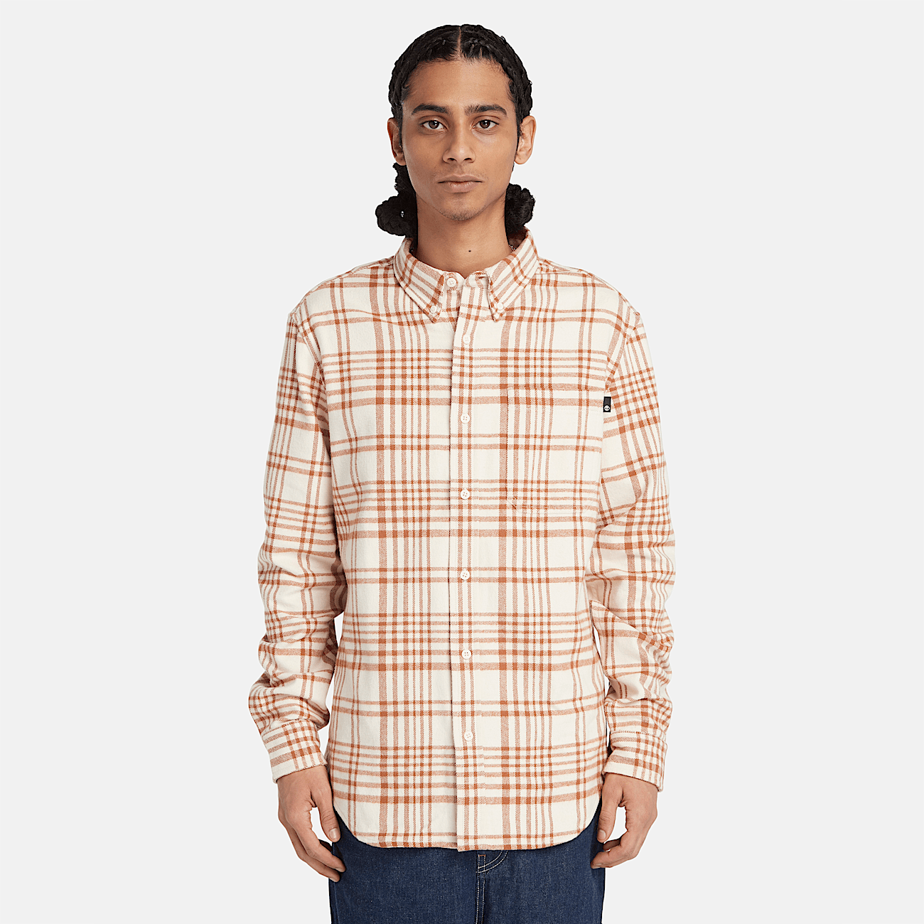 Camicia a Quadri in Flanella Pesante da Uomo in marrone