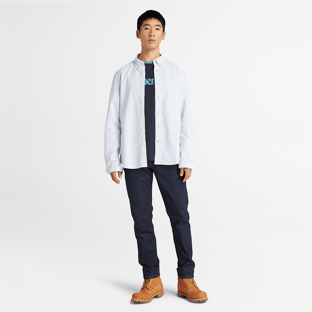 Long sleeved Oxford Shirt for Men in Light Blue
