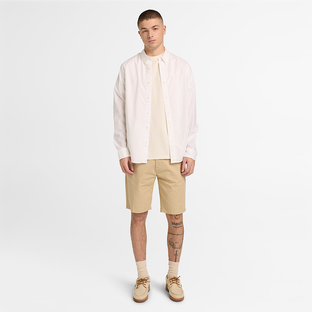 Hemd aus Popeline für Herren in Weiß