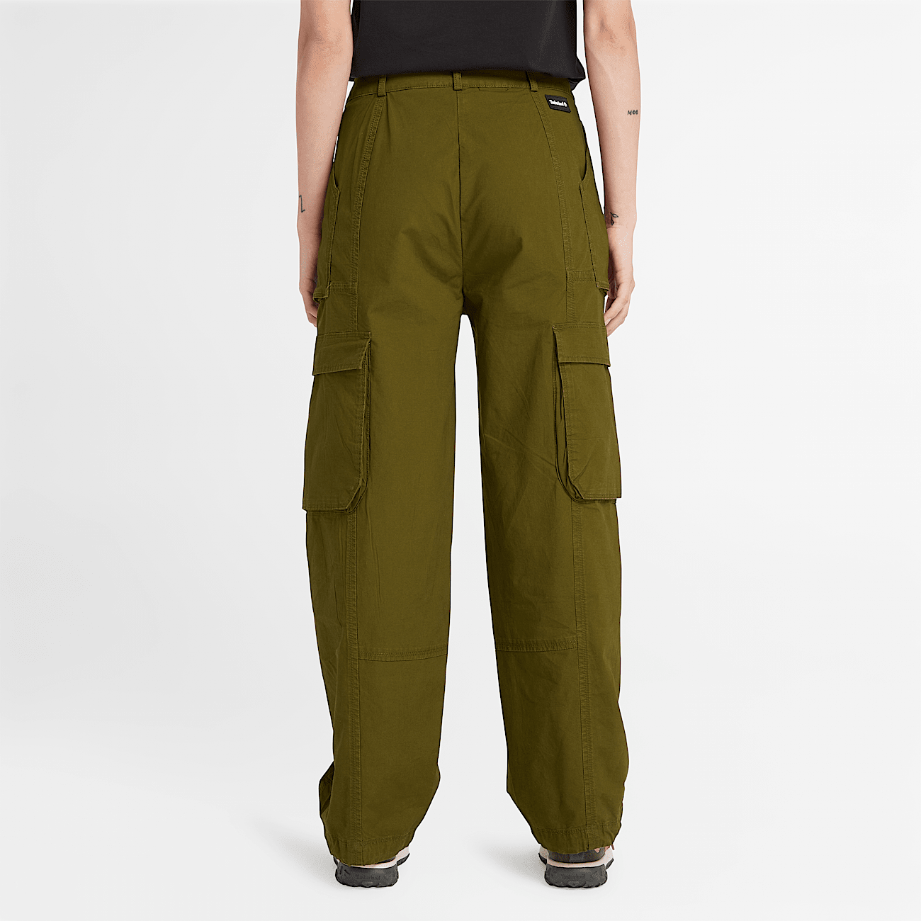 Woven Utility Trouser for Women in Dark Green