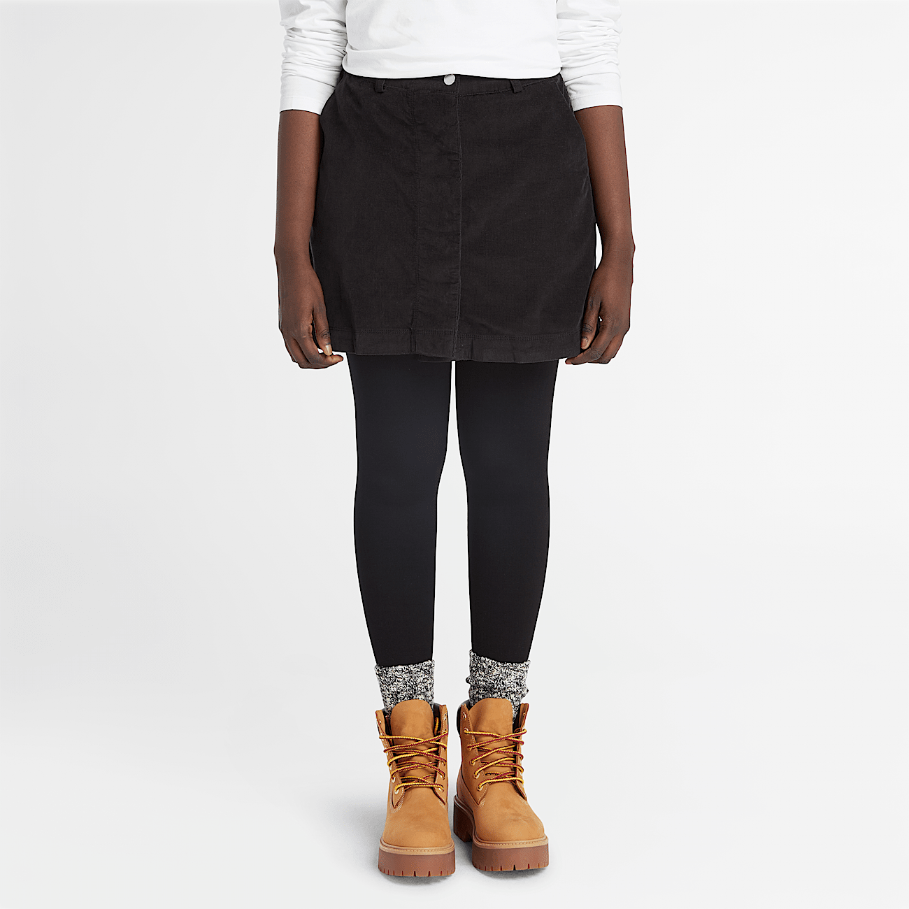 Jupe en velours milleraies pour femme en noir