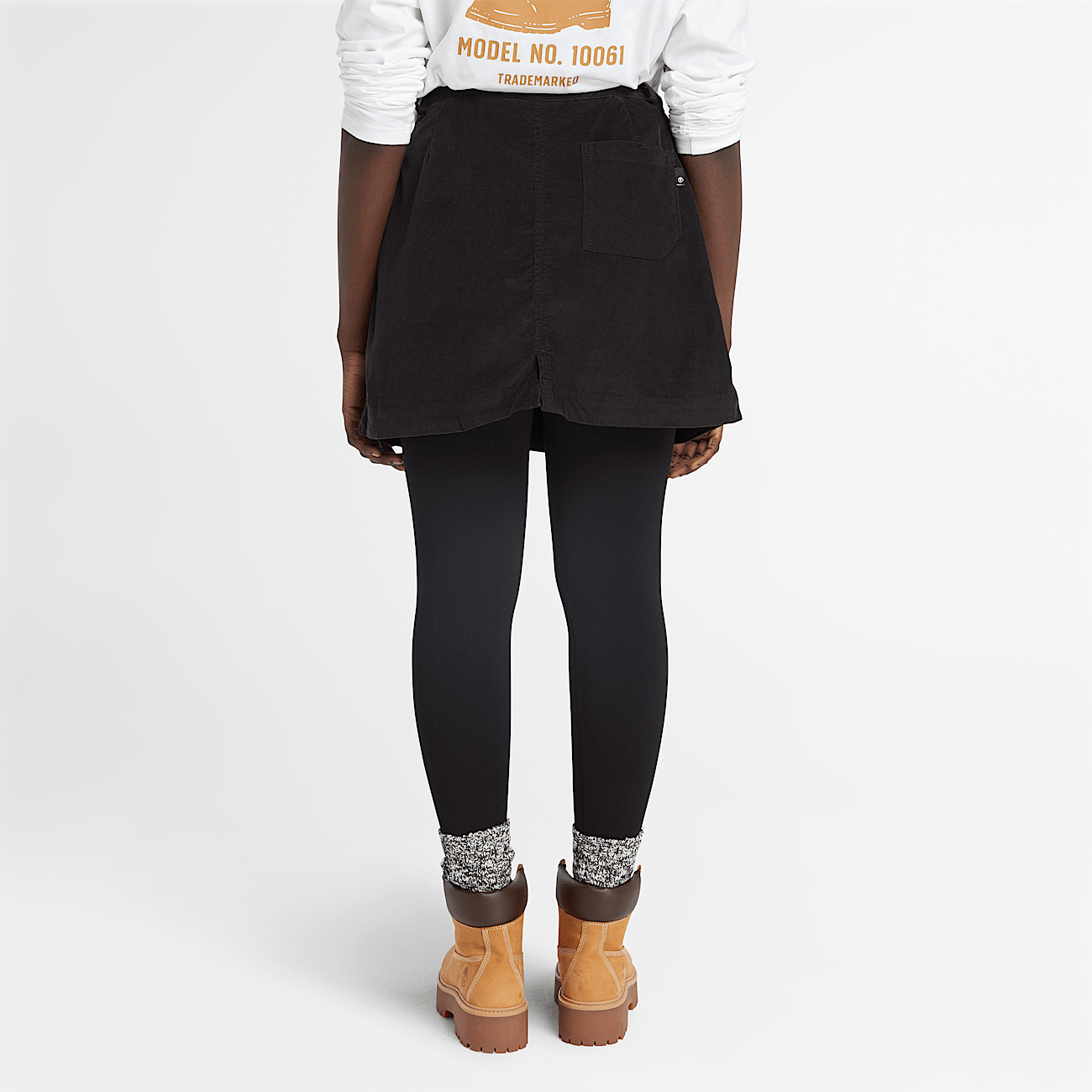 Jupe en velours milleraies pour femme en noir