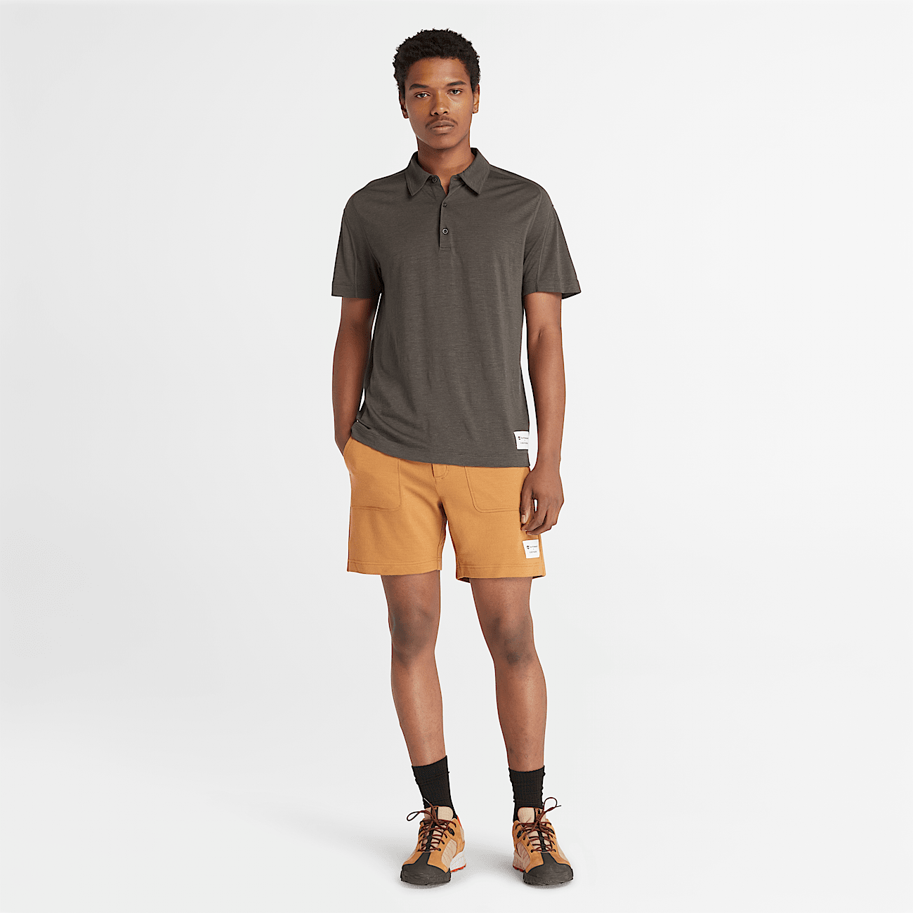 Polo Timberland x Icebreaker en merinos et lin pour homme en gris fonce