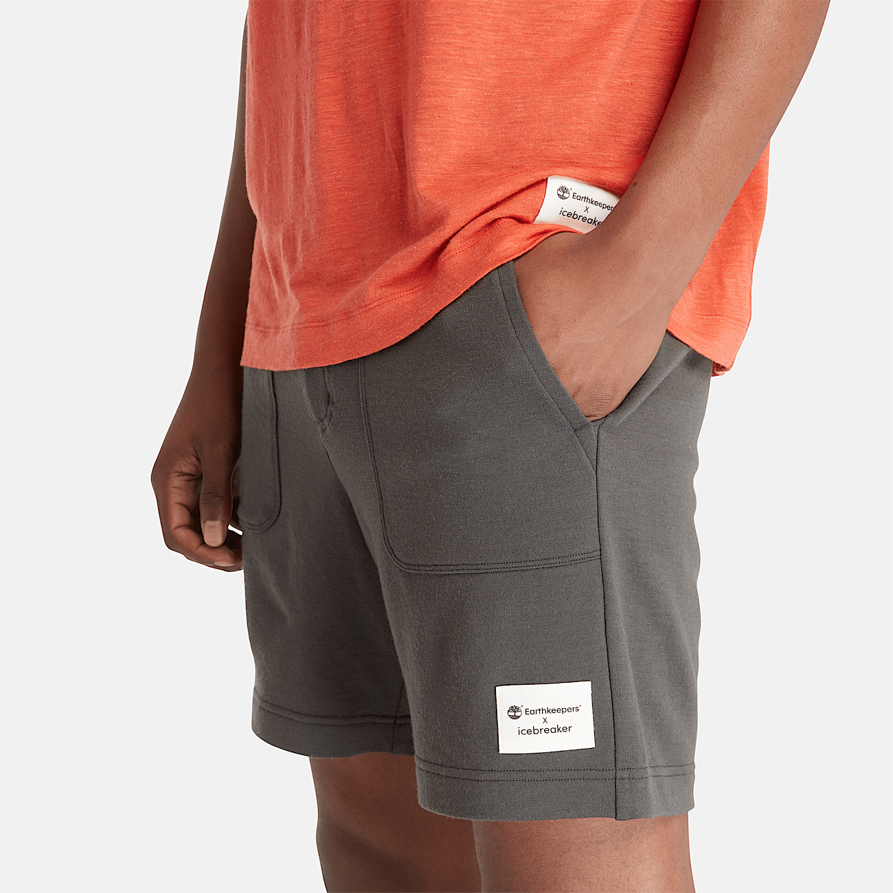 Mens dark grey chino shorts top