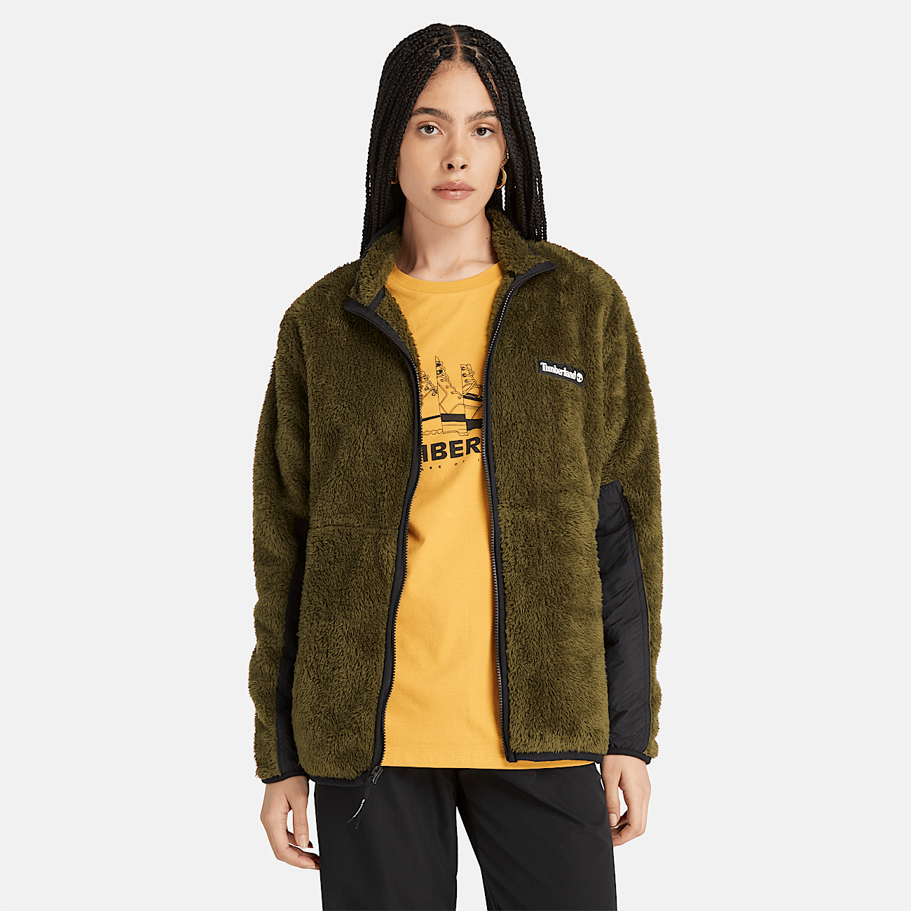 Women pile lined fleece tailored long sleeve coat online