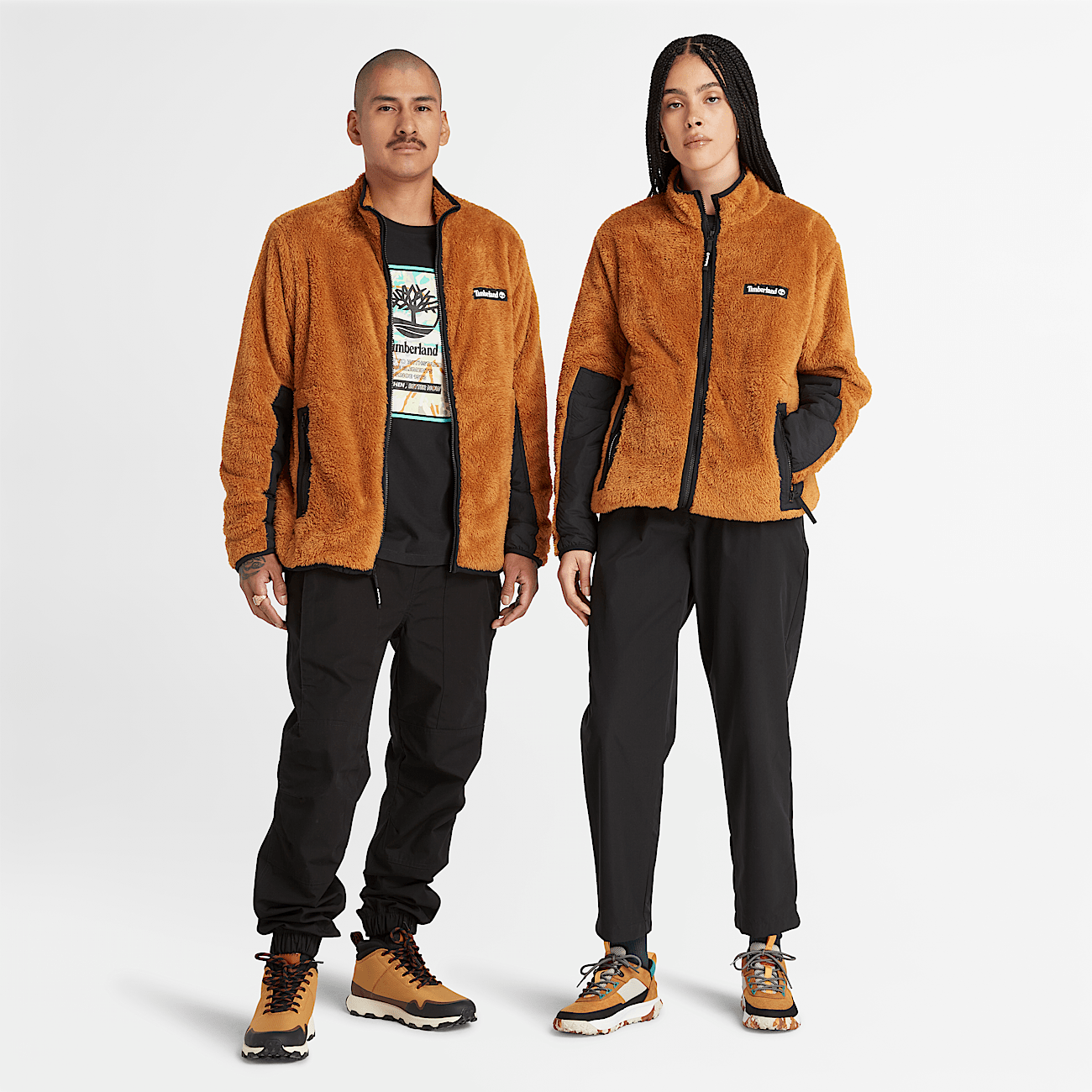 All Gender High Pile Fleece Jacket in Orange