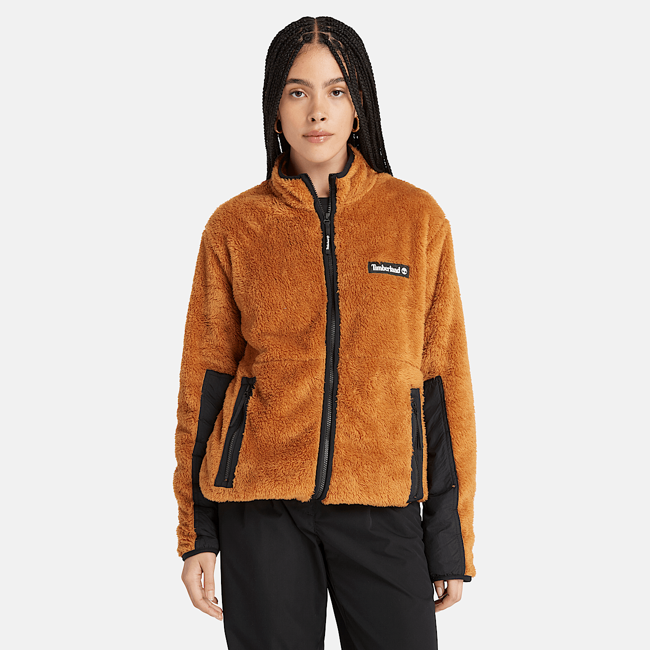 Women pile lined fleece tailored long sleeve coat 2025