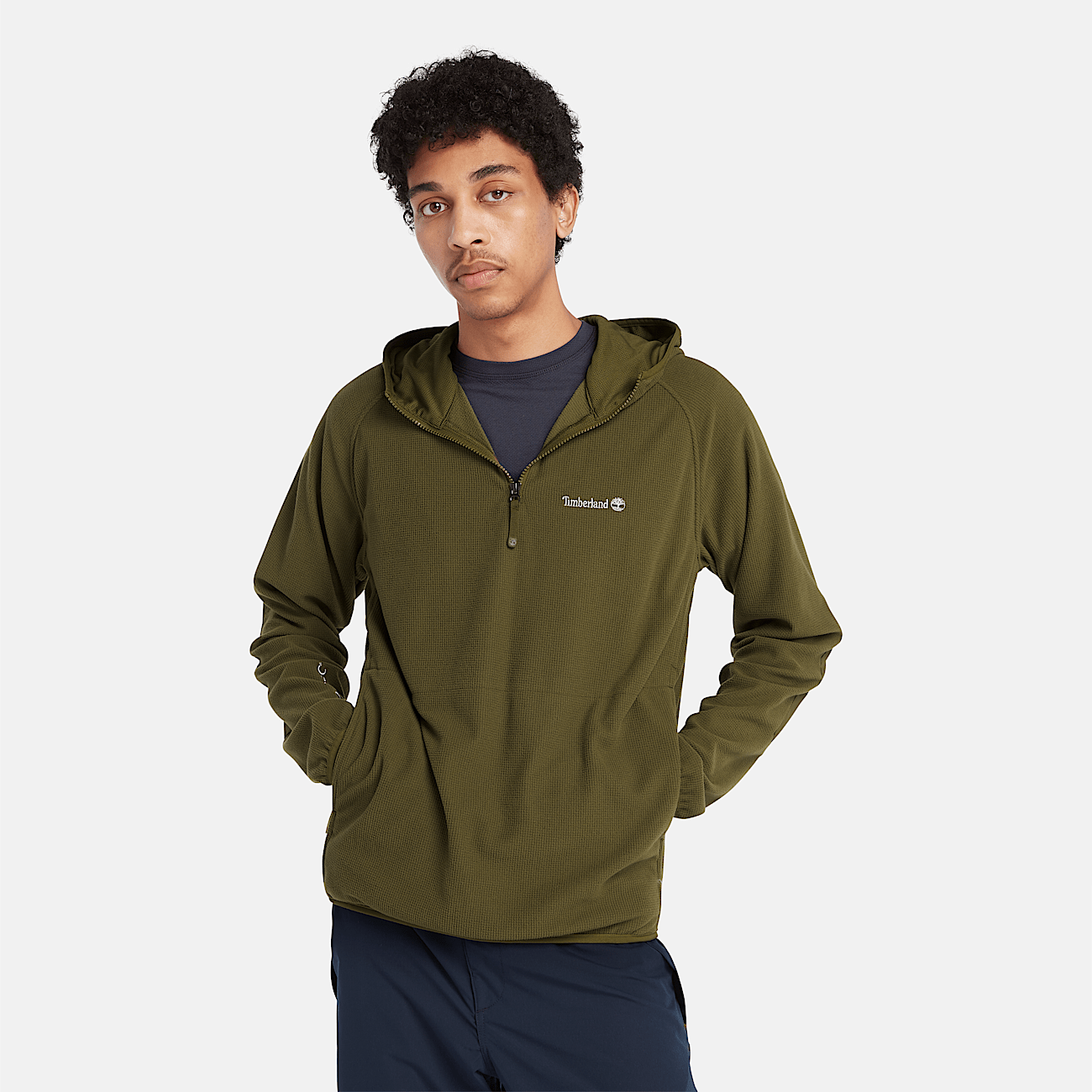 Sudadera con capucha de forro polar Polartec para hombre en verde