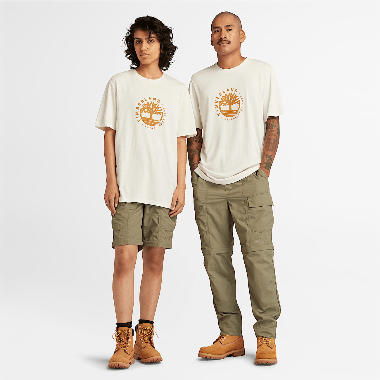 Pantalones Outdoor hidrófugos 2 en 1 unisex en verde