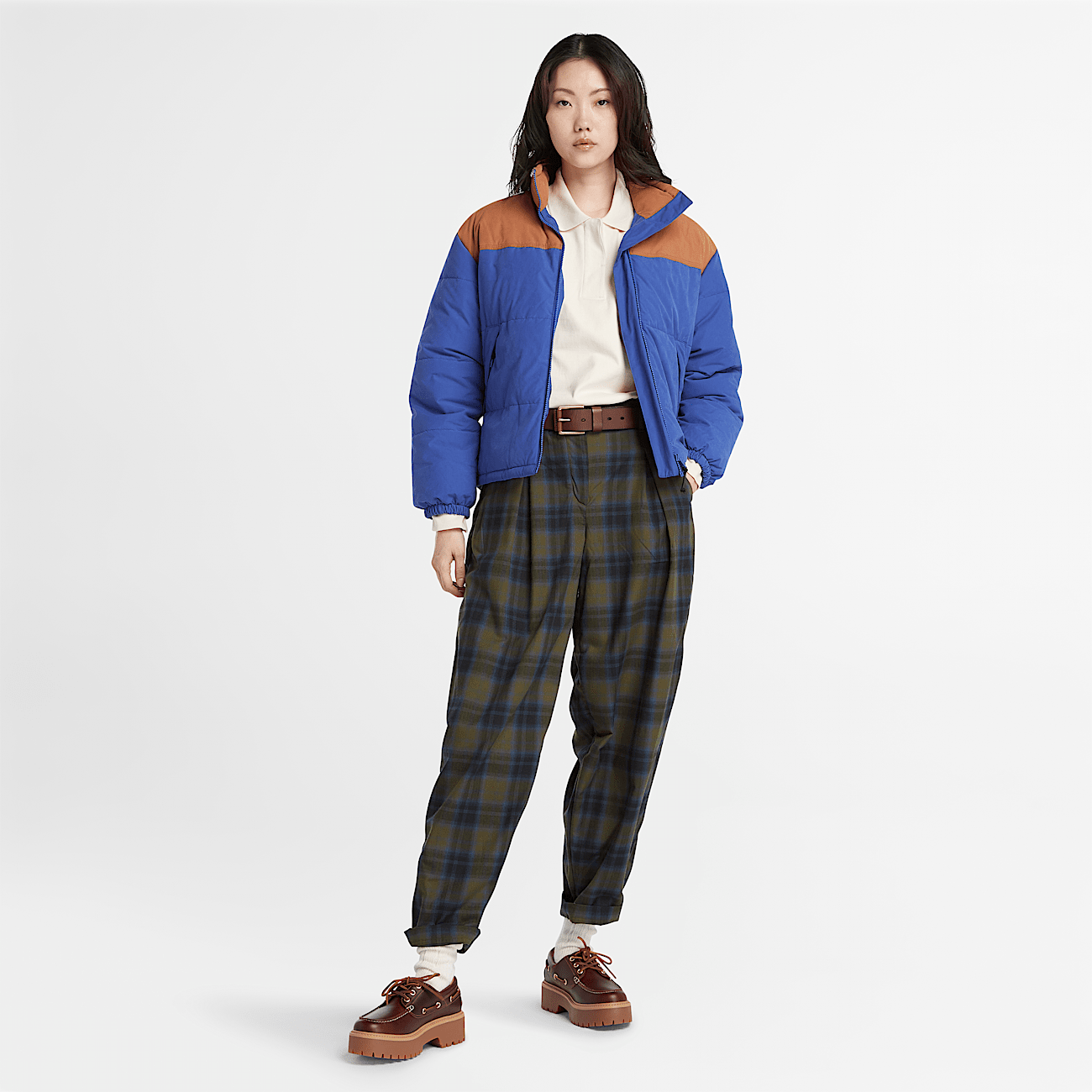 Womens plaid ankle pants top