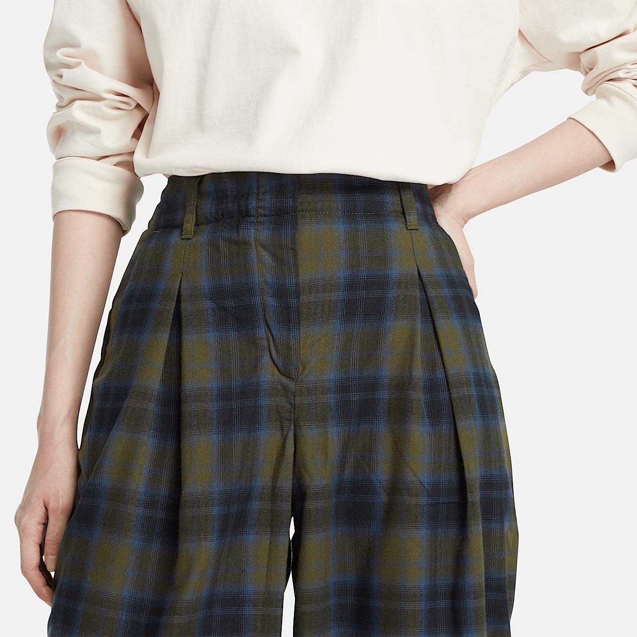Pantaloni a Quadri da Donna in verde