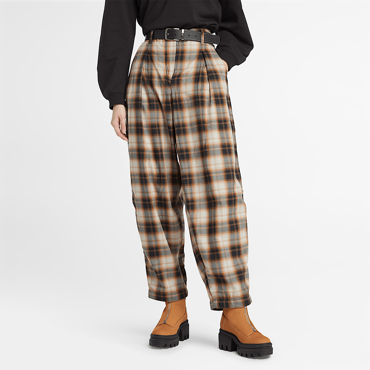 Plaid trousers women discount