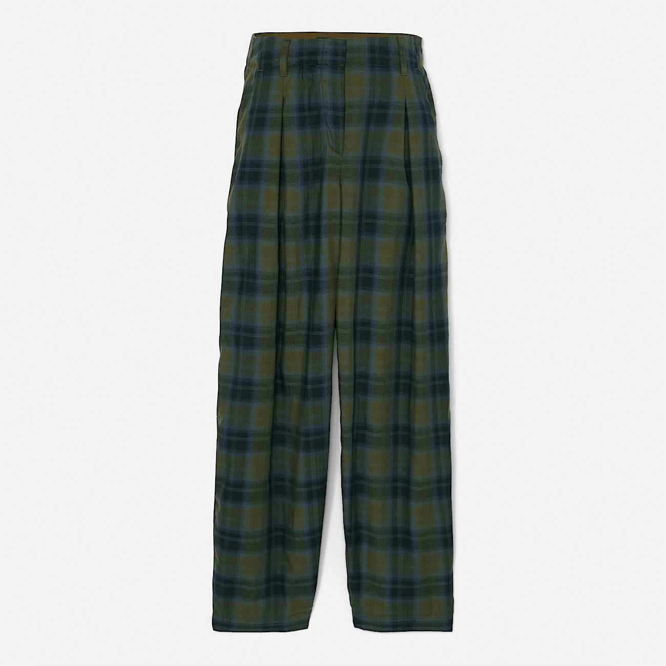 Blue and green checked trousers best sale