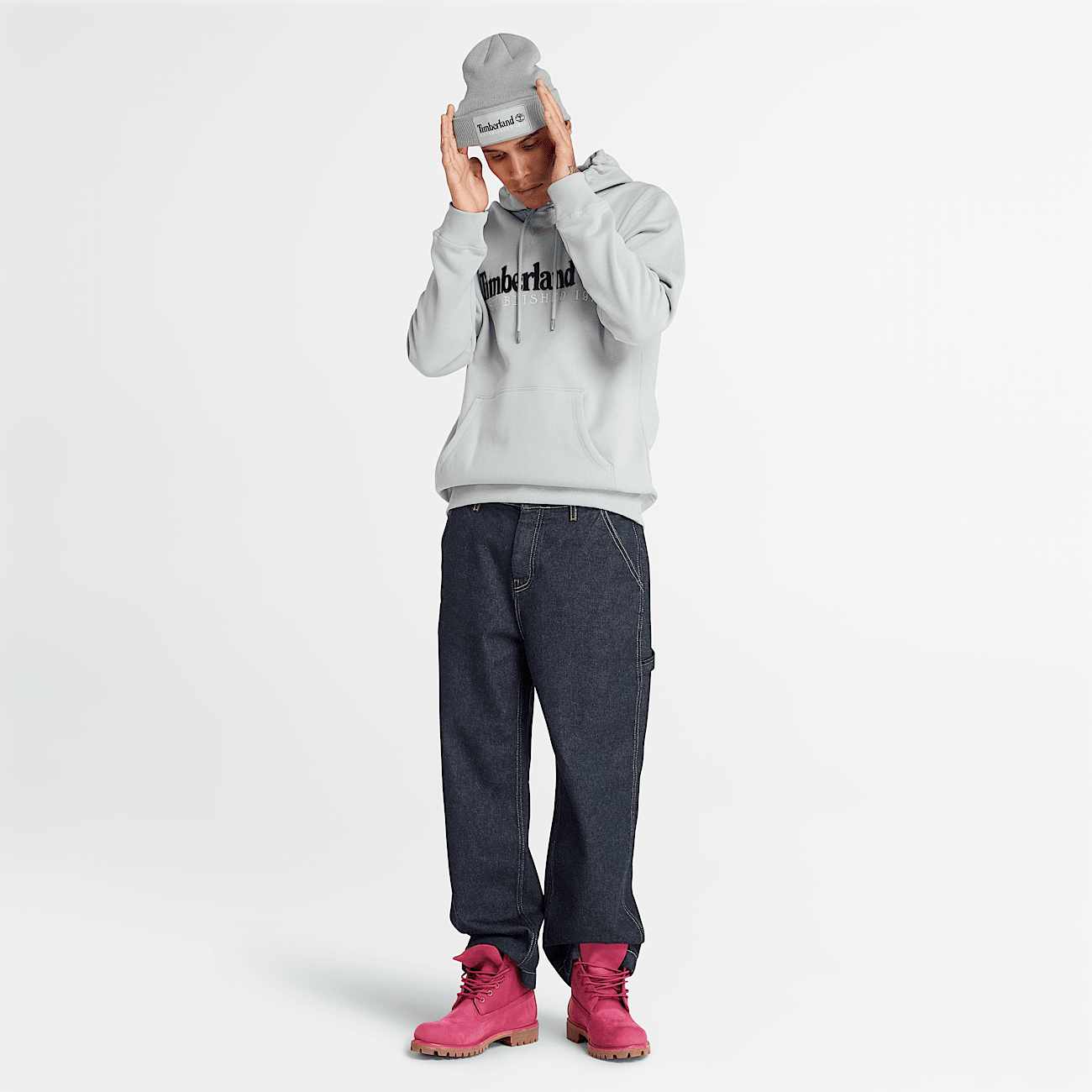 Felpa con Cappuccio Timberland 50th Anniversary in grigio chiaro