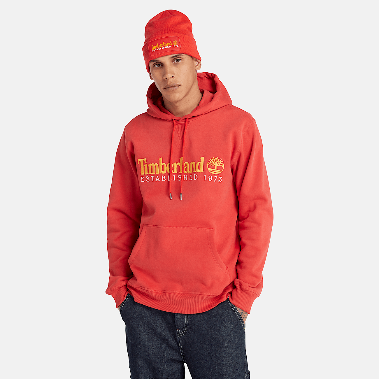 Red timberland sweatshirt online