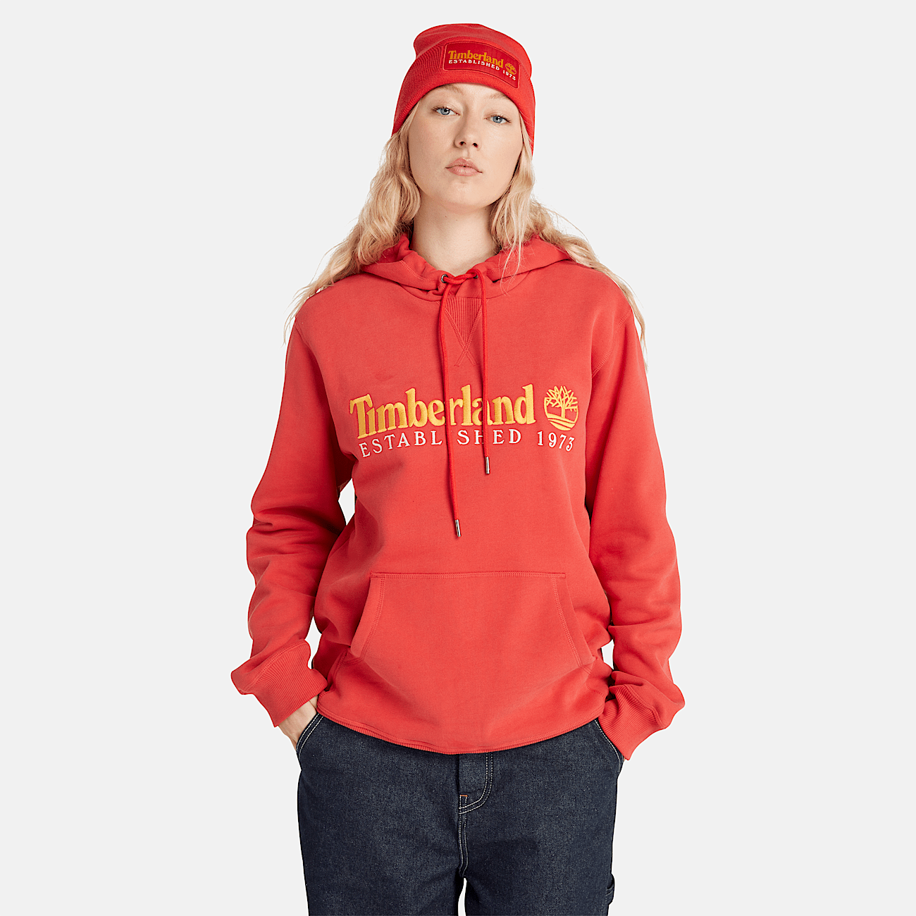 Felpa con Cappuccio Timberland 50th Anniversary in rosso