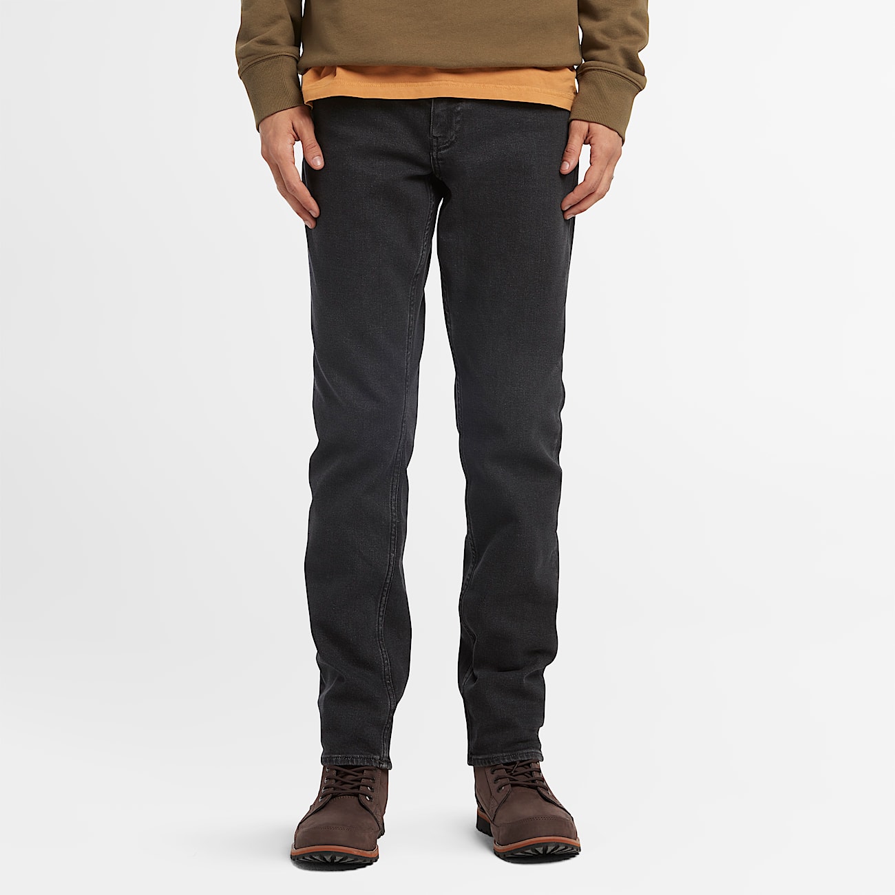 Stretch Washed Denim Jeans for Men in Grey
