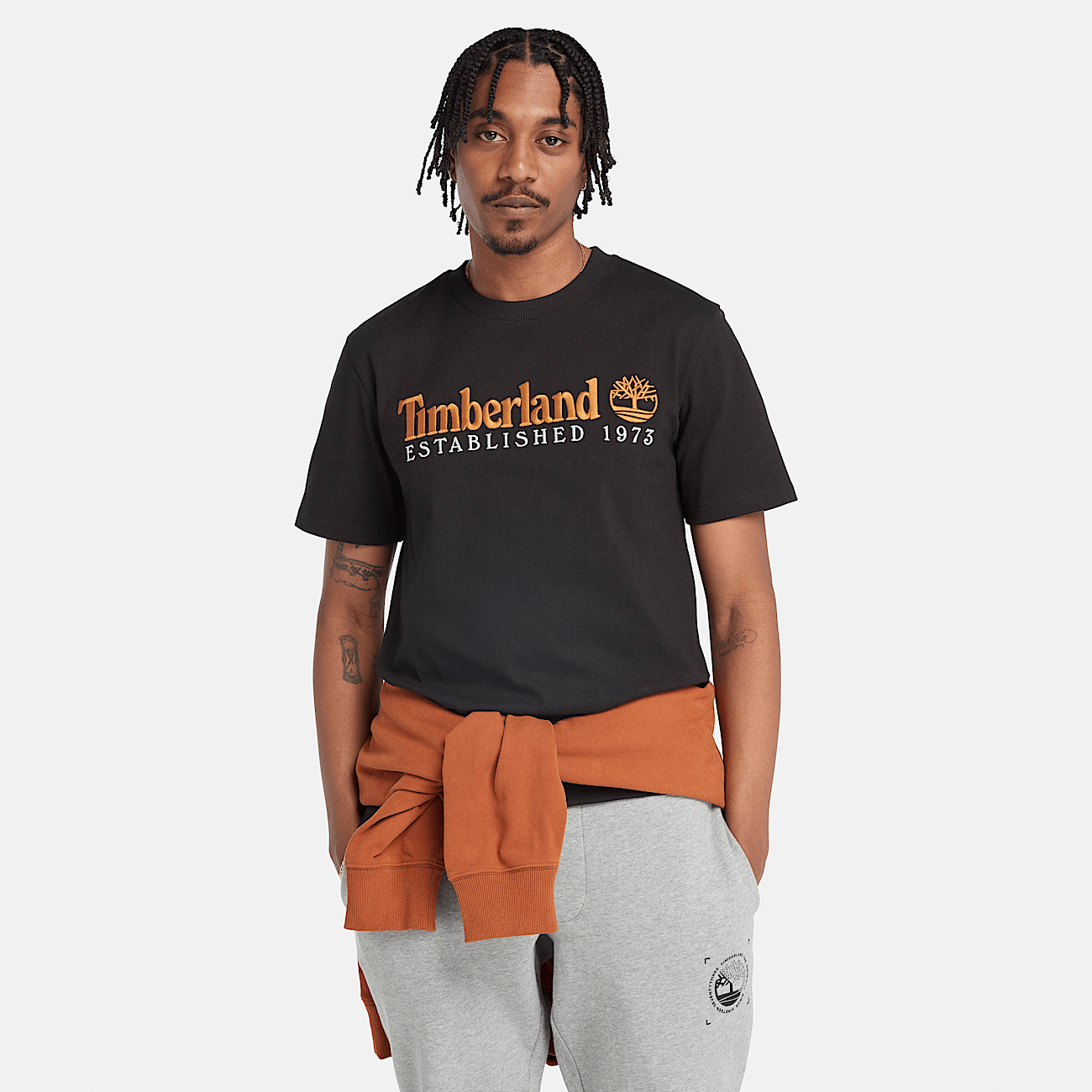 Embroidered Established 1973 T-Shirt for Men in Black