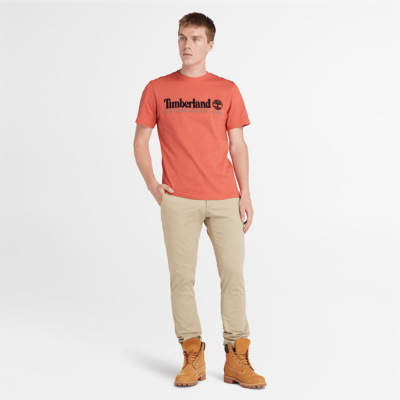 Short Sleeve Logo T-Shirt for Men in Orange