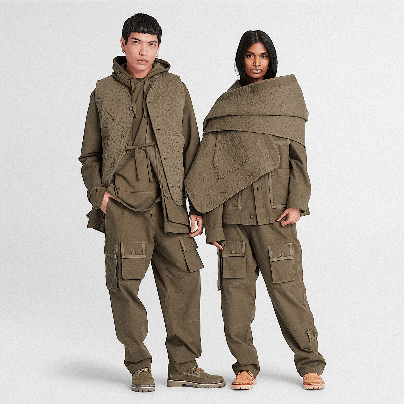 All Gender Timberland x CLOT Future73 Cargo Trousers in Dark Green