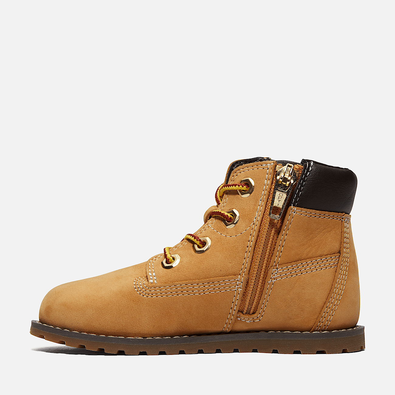 Pokey Pine Fluffy collar Zip Boot for Toddler in Yellow