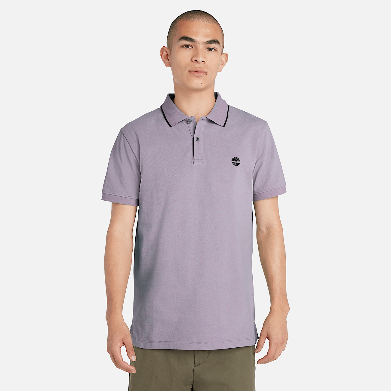 Millers River Printed Neck Polo Shirt for Men in Purple