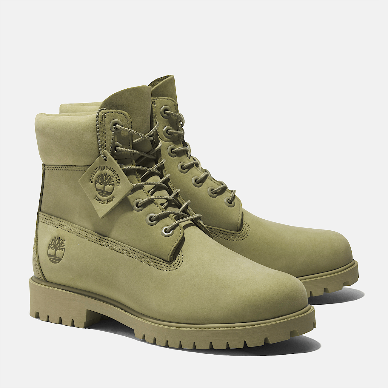 Botas 6 Inch Timberland Heritage impermeables con cierre de cordones para hombre en verde claro