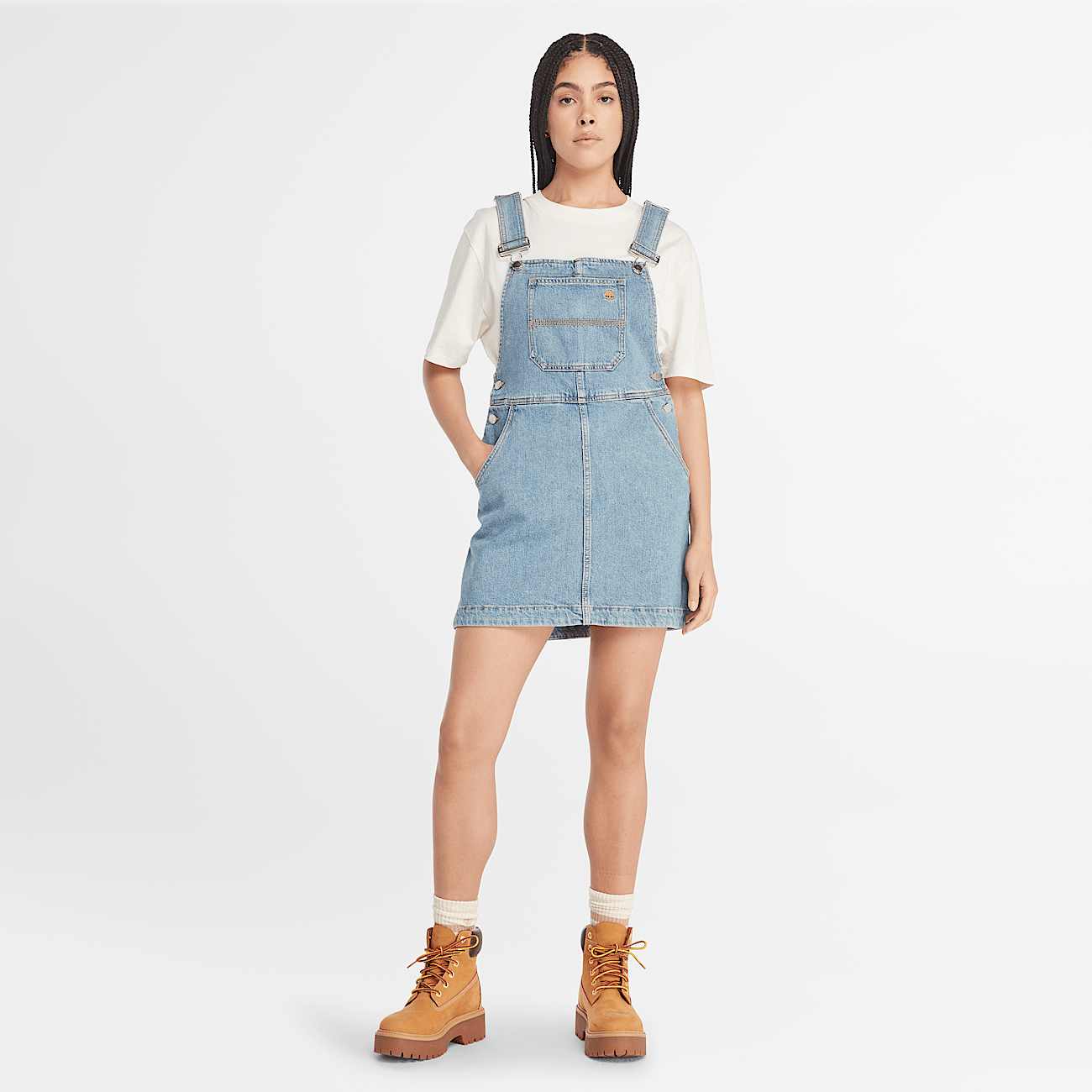 Salopette en denim avec technologie Refibra pour femme en bleu