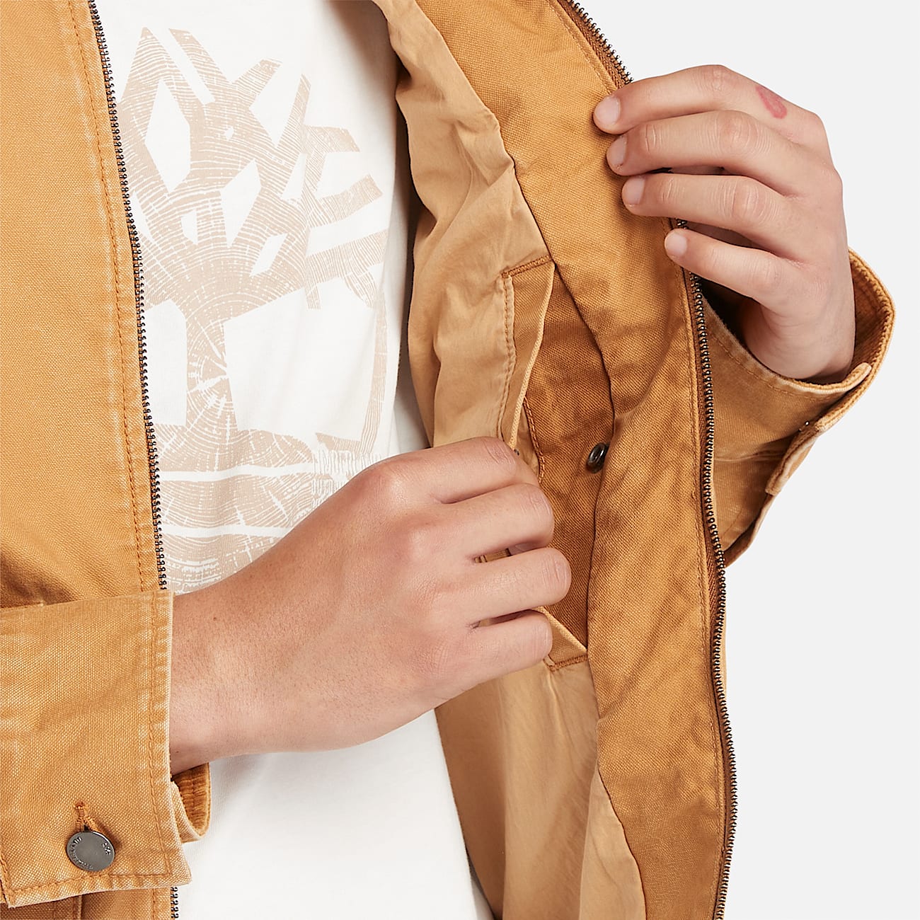Washed Canvas Jacket for Men in Dark Yellow