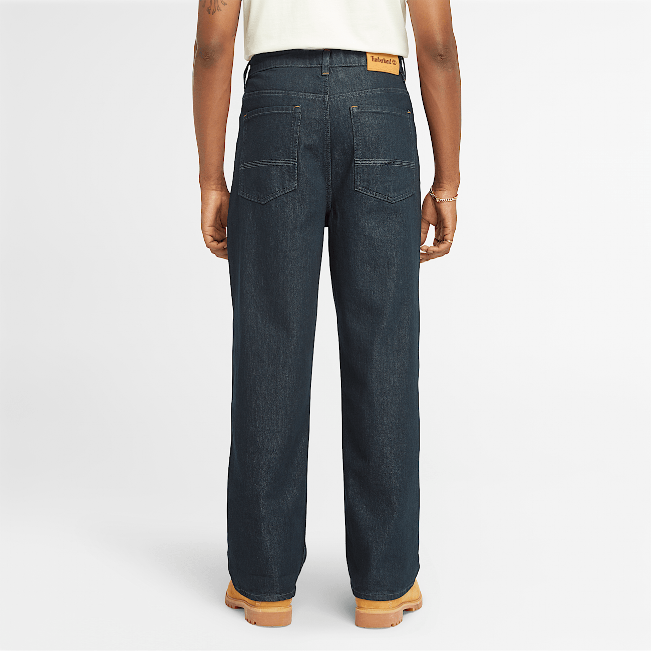 Pantaloni in Denim Relaxed con Tecnologia Refibra da Uomo in blu marino