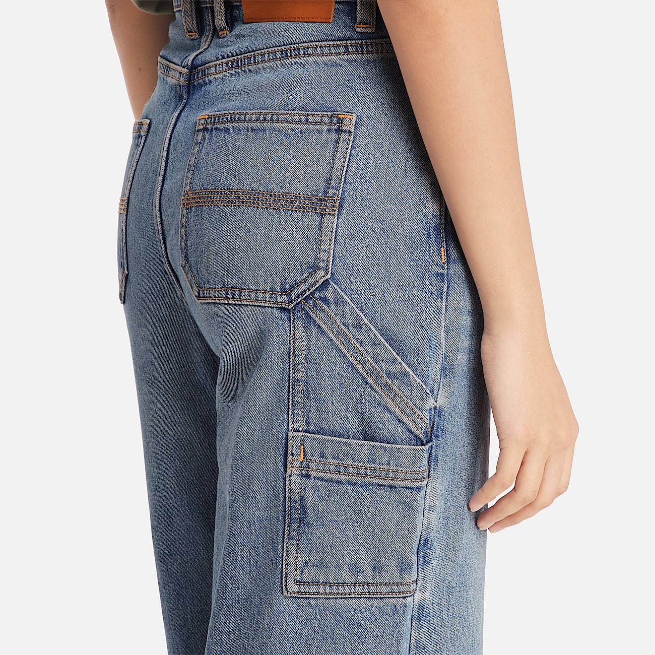 Pantalones vaqueros de estilo carpintero con tecnologia Refibra para mujer en azul