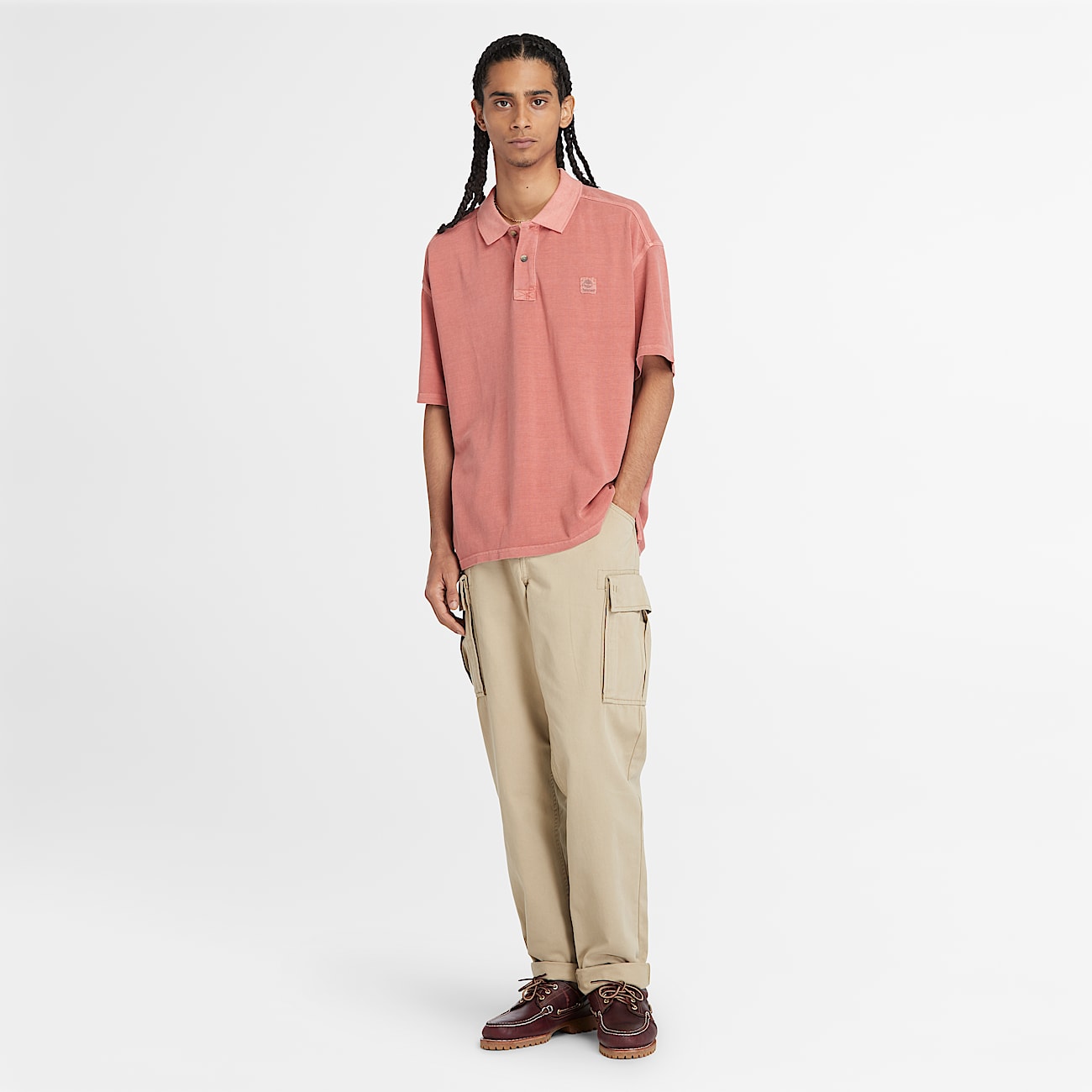 Brookline Twill Cargo Trousers for Men in Beige