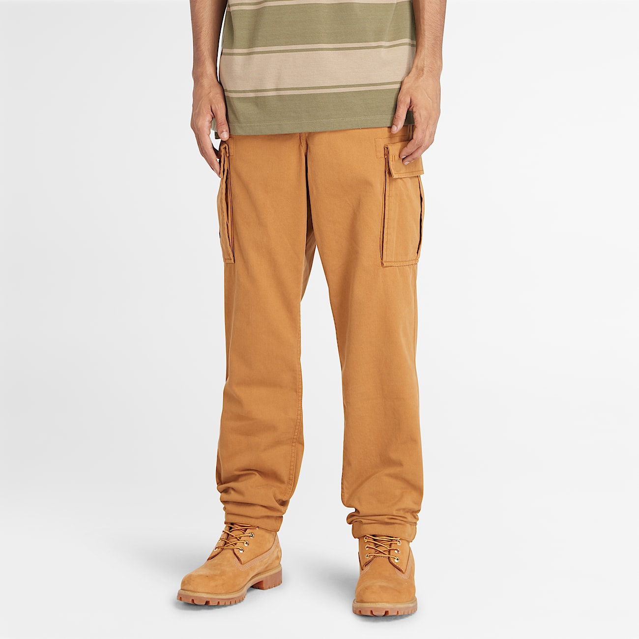 Twill Cargo Trousers for Men in Dark Yellow