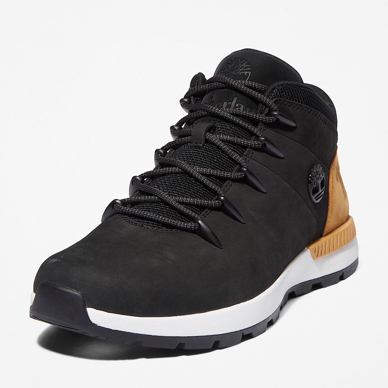 Sprint Trekker Mid Lace Up Trainer for Men in Black Yellow
