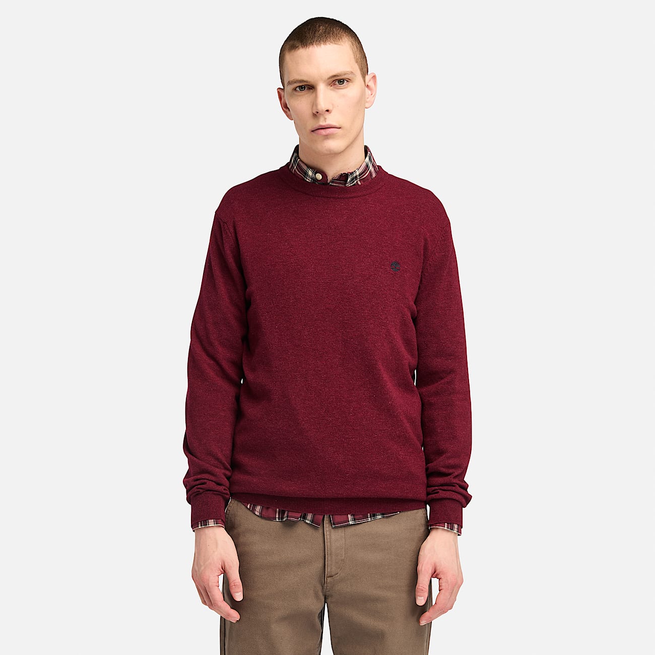 Cohas Brook Merino Crew Neck Jumper for Men in Red