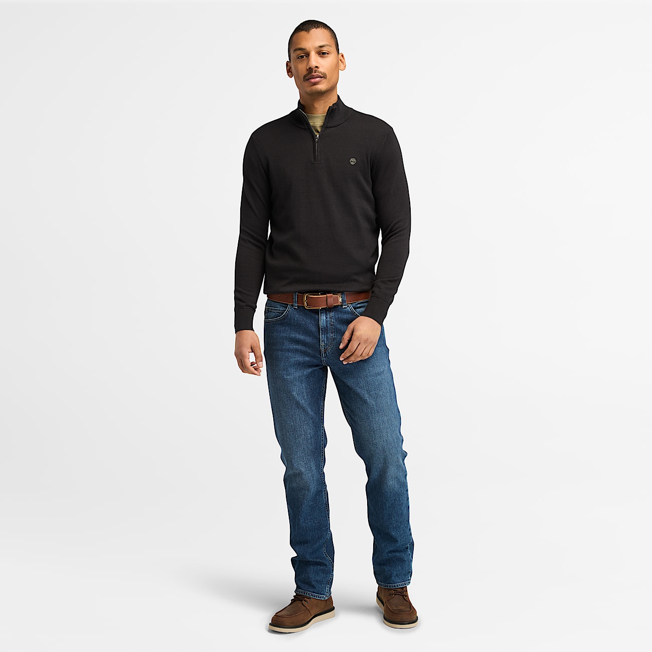 Williams River Quarter Zip Jumper for Men in Black