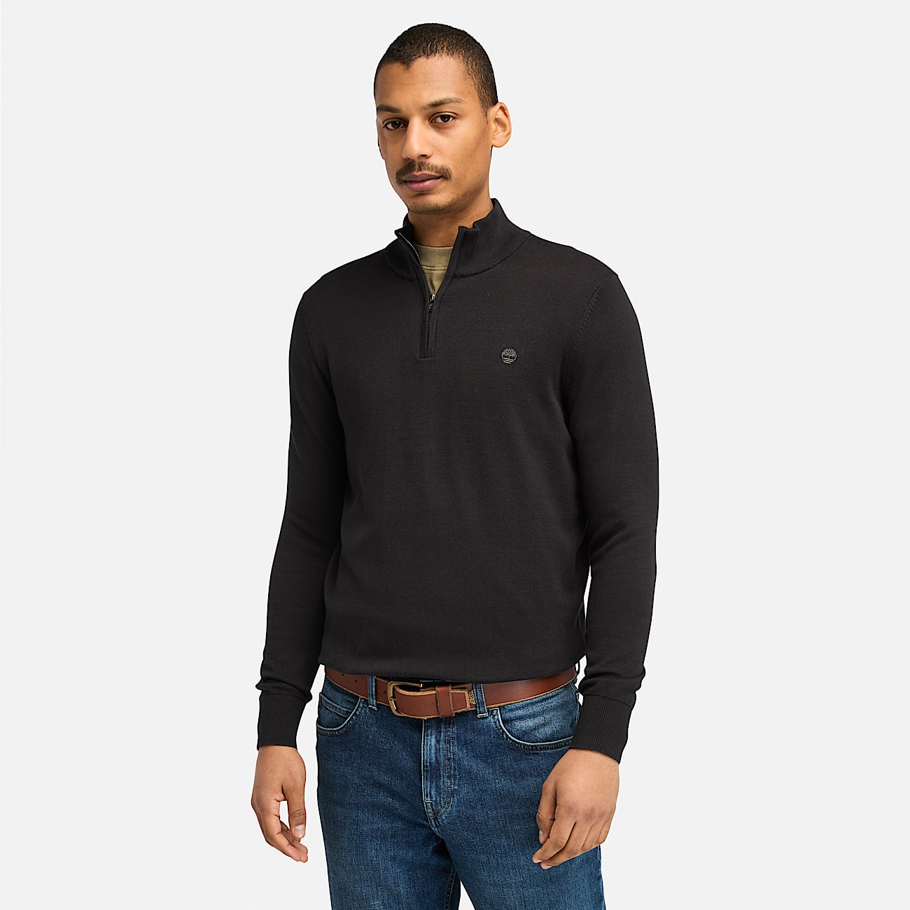 Mens pullover zip sweater top