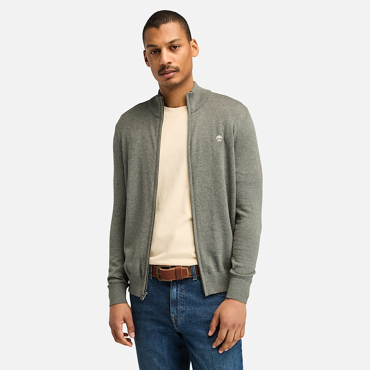 Williams River Zip Sweater for Men in Grey