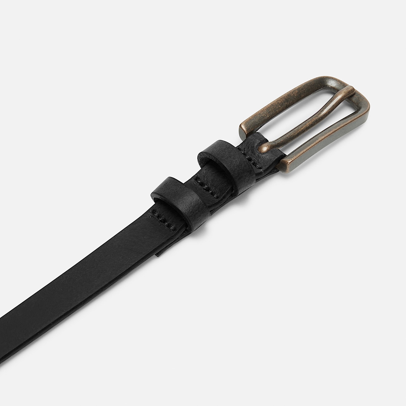 Ceinture cloutee en cuir de 15 mm pour femme en noir