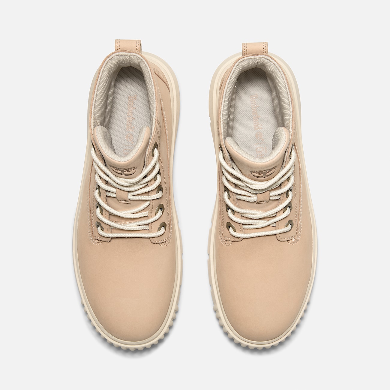 Bottines mi hautes a lacets Field pour femme en beige clair